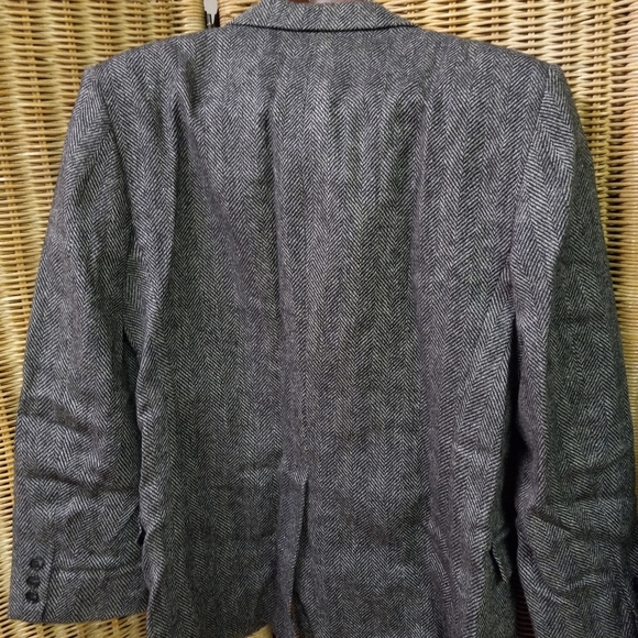 BARRINGTON Wool Blazer Sports Coat Jacket Blavk & White Herringbone  Size 42R - Picture 5 of 11